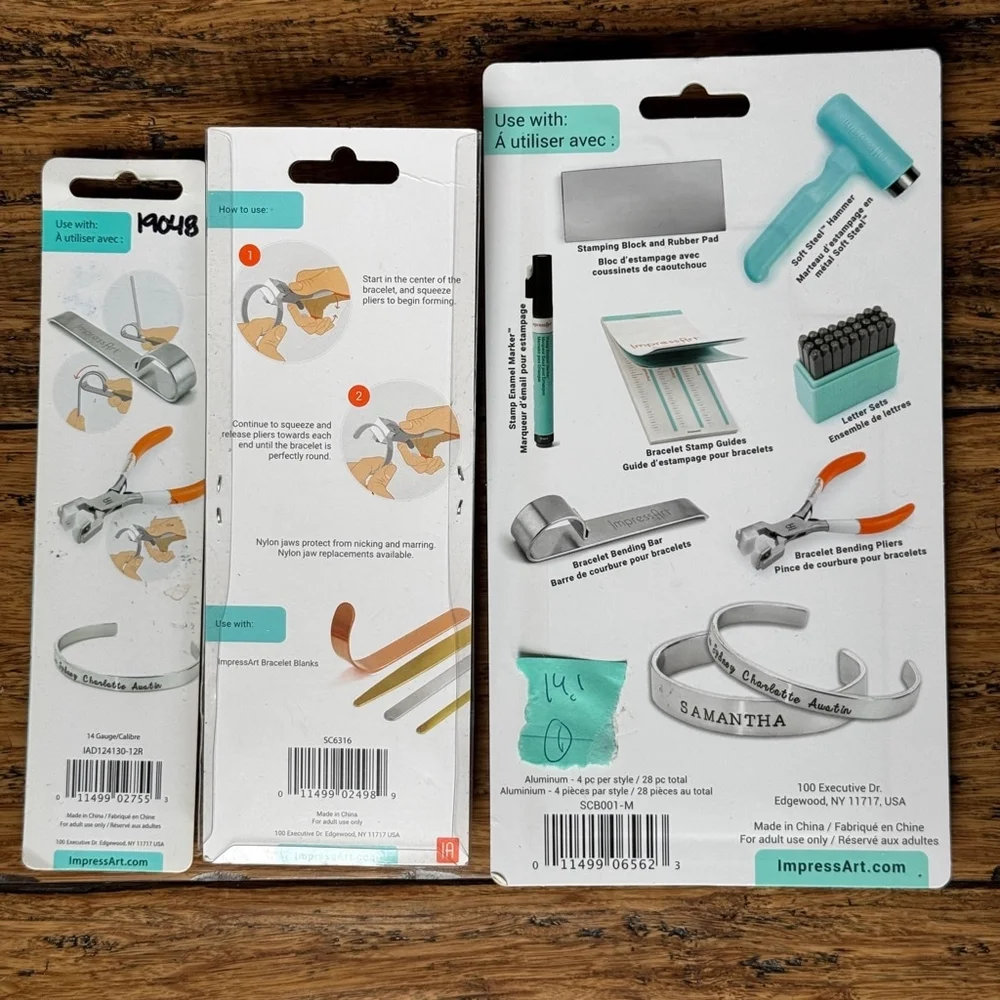 ImpressArt Bracelet Bending Pliers, Aluminum Blanks Variety & Stamping Guide NWT